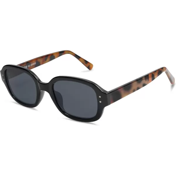 imageSOJOS Rectangle Sunglasses for Women Vintage Trendy Outdoor Travel Sun Glasses Square Frame SJ2218Black Tortoise