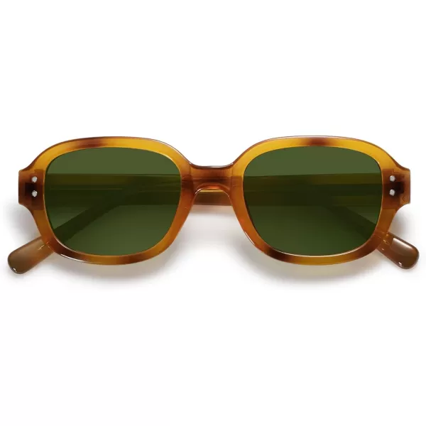imageSOJOS Rectangle Sunglasses for Women Vintage Trendy Outdoor Travel Sun Glasses Square Frame SJ2218Red
