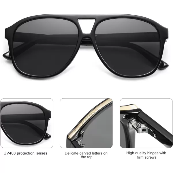 imageSOJOS Retro Large Aviator Sunglasses for Women Men Classic UV400 Oversized Aviators SJ2315BlackGrey