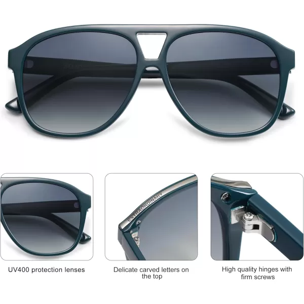 imageSOJOS Retro Large Aviator Sunglasses for Women Men Classic UV400 Oversized Aviators SJ2315BlueGradient Blue