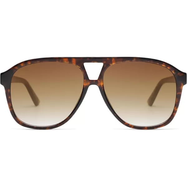 imageSOJOS Retro Large Aviator Sunglasses for Women Men Classic UV400 Oversized Aviators SJ2315Brown TortoiseGradient Brown