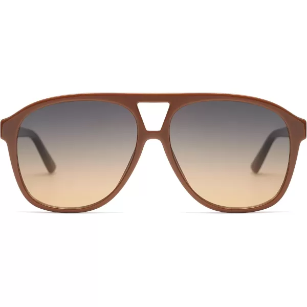 imageSOJOS Retro Large Aviator Sunglasses for Women Men Classic UV400 Oversized Aviators SJ2315OrangeGrey Gradient Brown