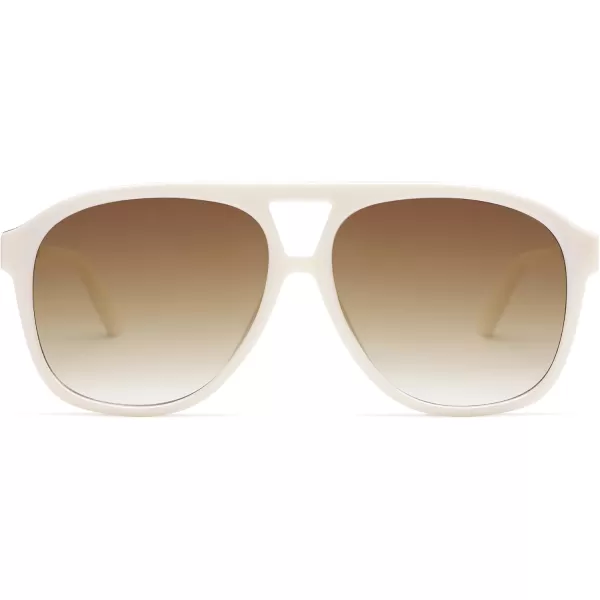 imageSOJOS Retro Large Aviator Sunglasses for Women Men Classic UV400 Oversized Aviators SJ2315WhiteGradient Brown