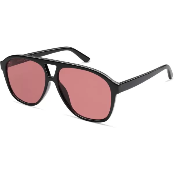 imageSOJOS Retro Large Aviator Sunglasses for Women Men Classic UV400 Oversized Aviators SJ2315BlackDark Red