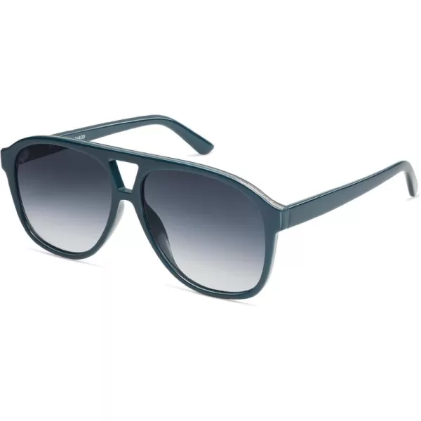 imageSOJOS Retro Large Aviator Sunglasses for Women Men Classic UV400 Oversized Aviators SJ2315BlueGradient Blue
