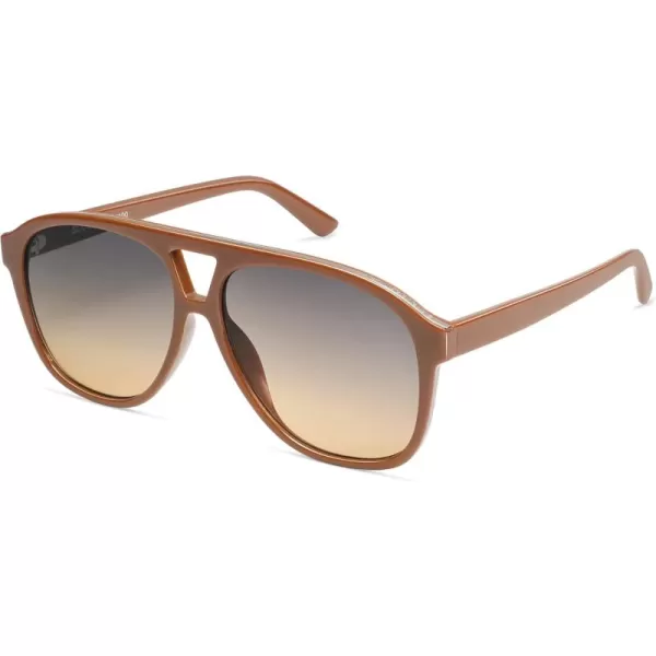 imageSOJOS Retro Large Aviator Sunglasses for Women Men Classic UV400 Oversized Aviators SJ2315OrangeGrey Gradient Brown