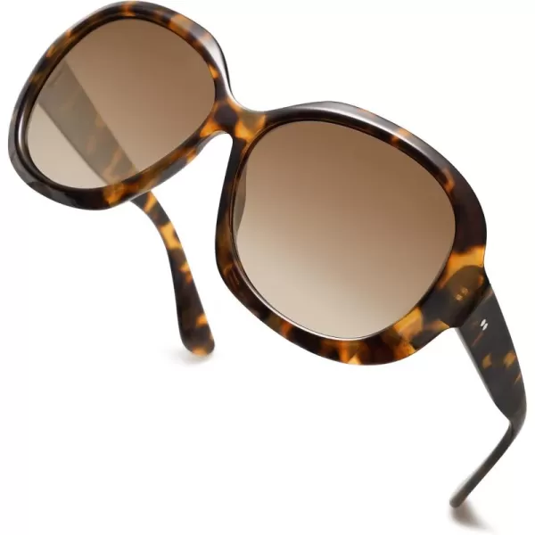 imageSOJOS Vintage Polarized Sunglasses Womens Trendy Oversize Big Frame Sun Glasses UV Protection SJ2209Tortoise