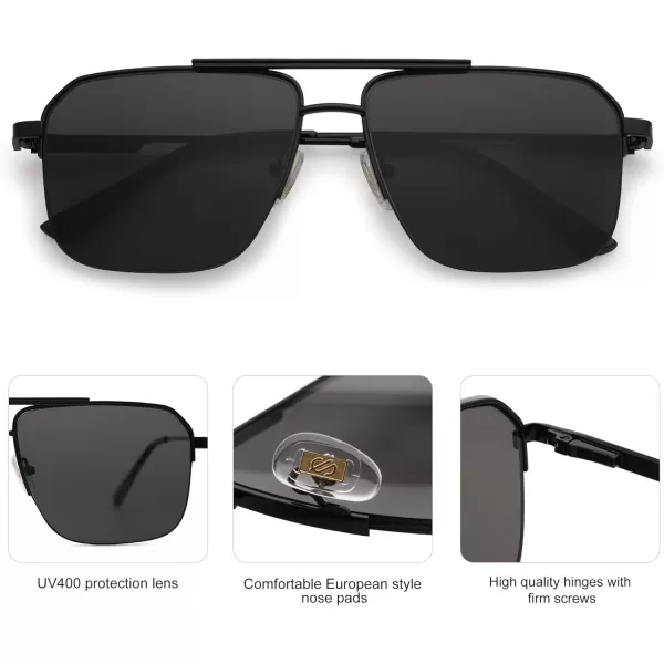 imageSOJOS Retro Square Sunglasses Womens Men SemiRimless Shades Trendy Designer Sun Glasses UV400 SJ1196Blackgrey
