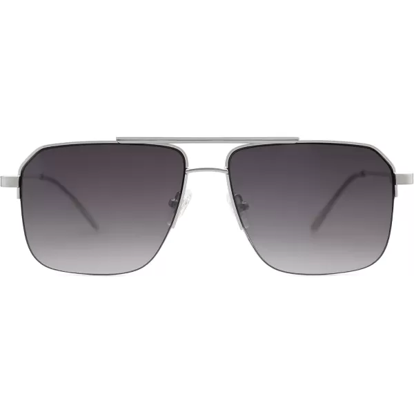 imageSOJOS Retro Square Sunglasses Womens Men SemiRimless Shades Trendy Designer Sun Glasses UV400 SJ1196Silvergradient Grey Lens