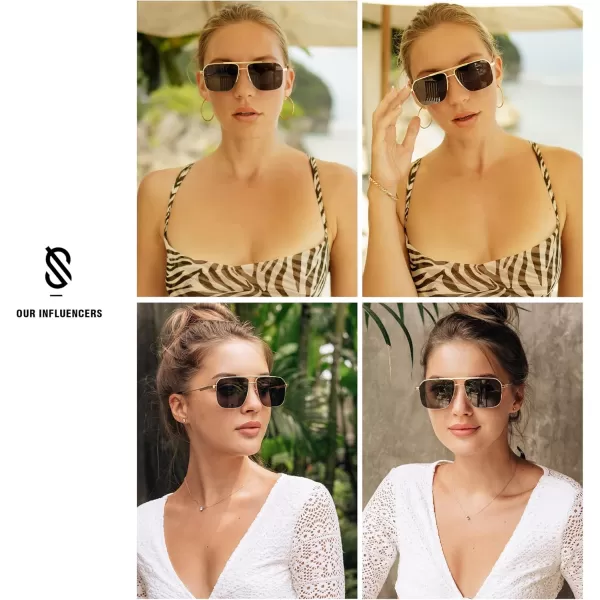 imageSOJOS Retro Square Sunglasses Womens Men SemiRimless Shades Trendy Designer Sun Glasses UV400 SJ1196Silvergradient Grey Lens