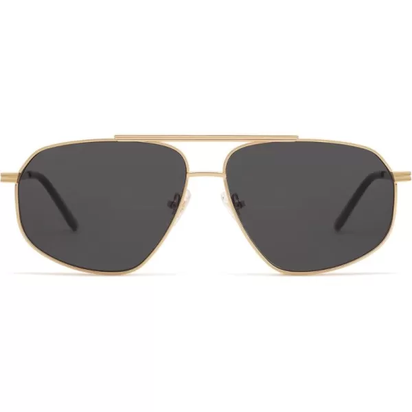 imageSOJOS Retro Hexagon Aviator Sunglasses for Women Men Trendy Vintage UV400 Protection Shades SJ1200GoldGrey