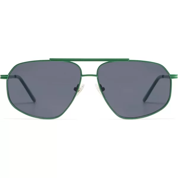 imageSOJOS Retro Hexagon Aviator Sunglasses for Women Men Trendy Vintage UV400 Protection Shades SJ1200GreenGrey