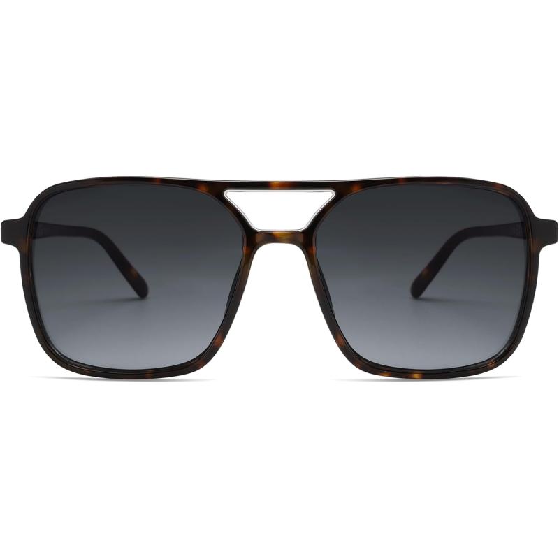 imageSOJOS Trendy Vintage Aviator Square Sunglasses For Womens Mens Retro 70s UV400 Women Sun Glasses SJ2327TortoiseGrey Grading