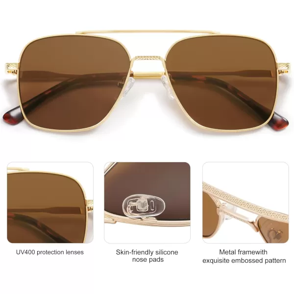 imageSOJOS Aviator Sunglasses for Men Womens Trendy Designer Shades SJ1232GoldGold
