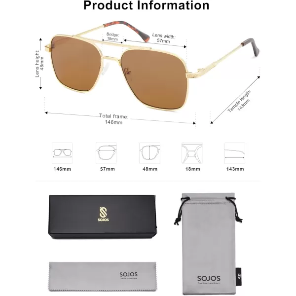 imageSOJOS Aviator Sunglasses for Men Womens Trendy Designer Shades SJ1232GoldGold