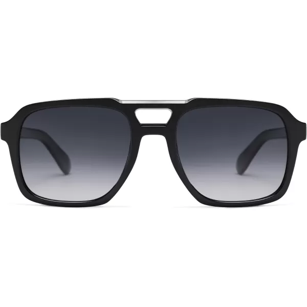 imageSOJOS Retro Aviator Polarized Sunglasses For Women Men Womens Oversized Thick Square Vintage 70s Sun Glasses SJ2330Black Grey Grading