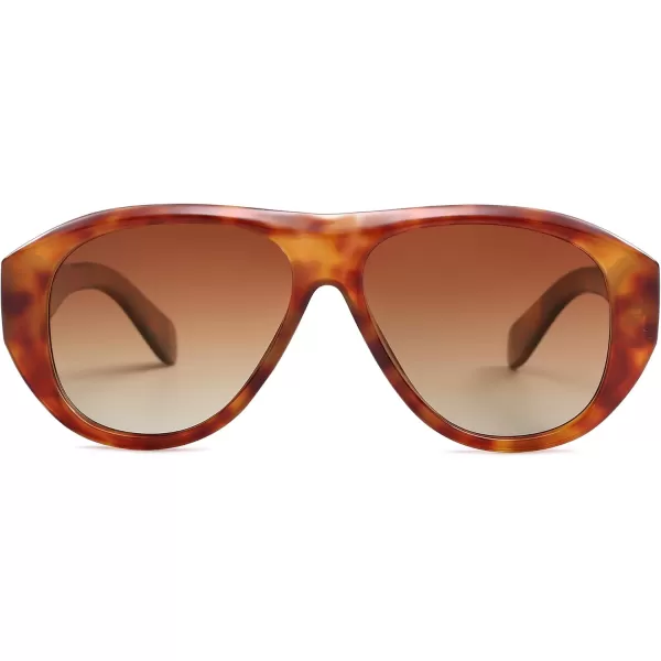 imageSOJOS Retro Aviator Polarized Sunglasses for Women Men Vintage 70s Style UV Protection Sunnies SJ2328Brown TortoiseBrown Grading