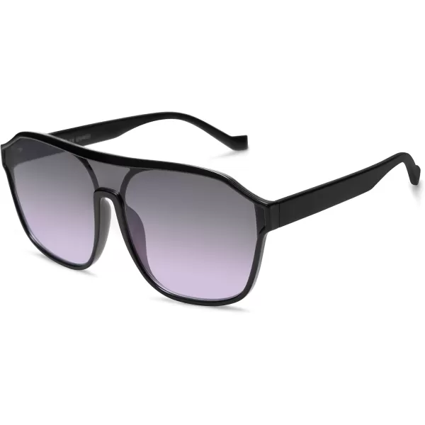 imageSOJOS Retro Oversized Aviator Sunglasses Mens Womens 90s Double Bridge Large Sun Glasses UV400 Protection SJ2246BlackGradient Purple