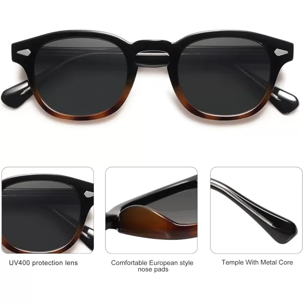 imageSOJOS Retro Small Round Sunglasses for Men Women Trendy Circle Style UV400 Lenses Unisex Sun Glasses SJ2251BlacktortoiseGrey
