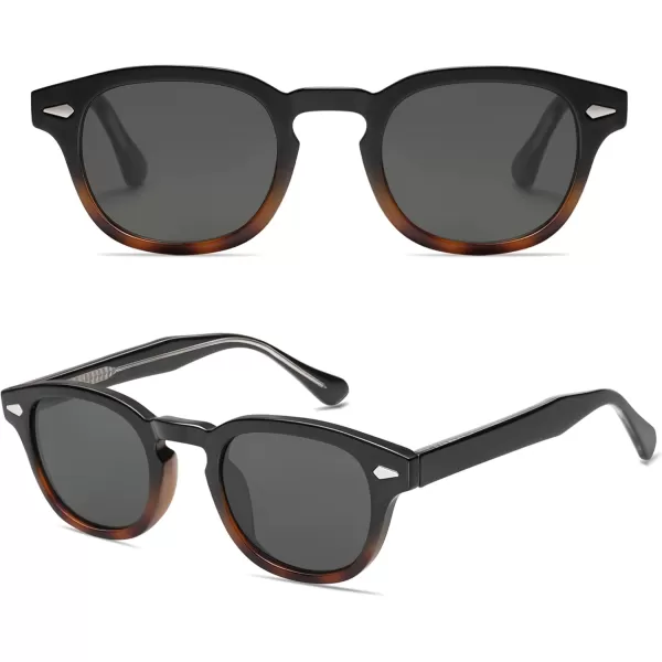 imageSOJOS Retro Small Round Sunglasses for Men Women Trendy Circle Style UV400 Lenses Unisex Sun Glasses SJ2251BlacktortoiseGrey