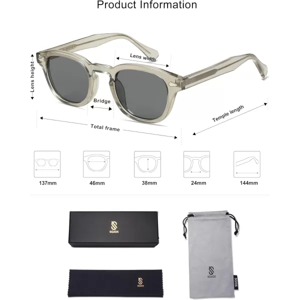 imageSOJOS Retro Small Round Sunglasses for Men Women Trendy Circle Style UV400 Lenses Unisex Sun Glasses SJ2251Crystal GreyGrey
