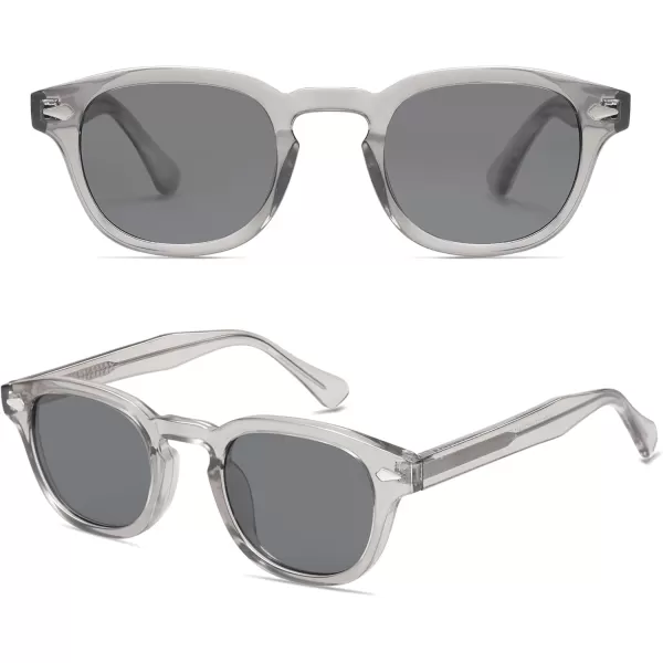 imageSOJOS Retro Small Round Sunglasses for Men Women Trendy Circle Style UV400 Lenses Unisex Sun Glasses SJ2251Crystal GreyGrey