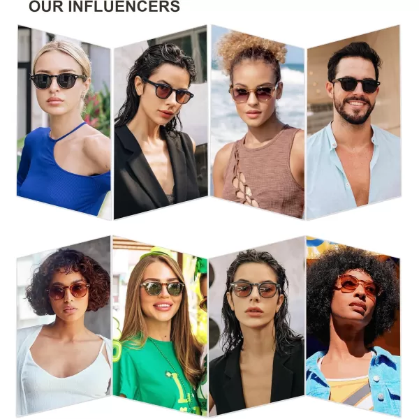 imageSOJOS Retro Small Round Sunglasses for Men Women Trendy Circle Style UV400 Lenses Unisex Sun Glasses SJ2251Yellow TortoiseBrown Grading