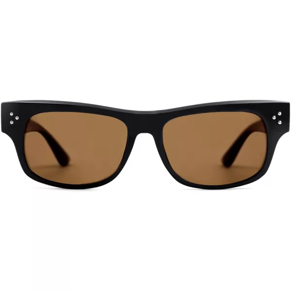 imageSOJOS Retro Square Polarized Sunglasses for Women Men Vintage Shades UV400 Protection Sunnies SJ2338BlackBrown
