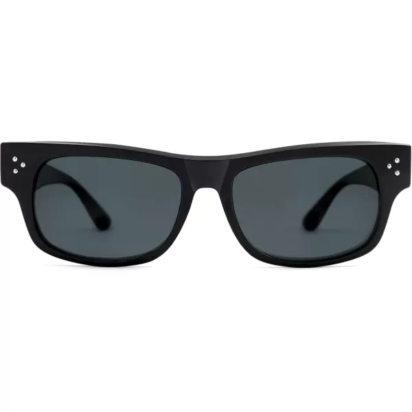 imageSOJOS Retro Square Polarized Sunglasses for Women Men Vintage Shades UV400 Protection Sunnies SJ2338BlackGrey