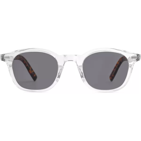 imageSOJOS Retro Square Sunglasses for Women Men Vintage Shades UV Protection Sunnies SJ2316Crystal