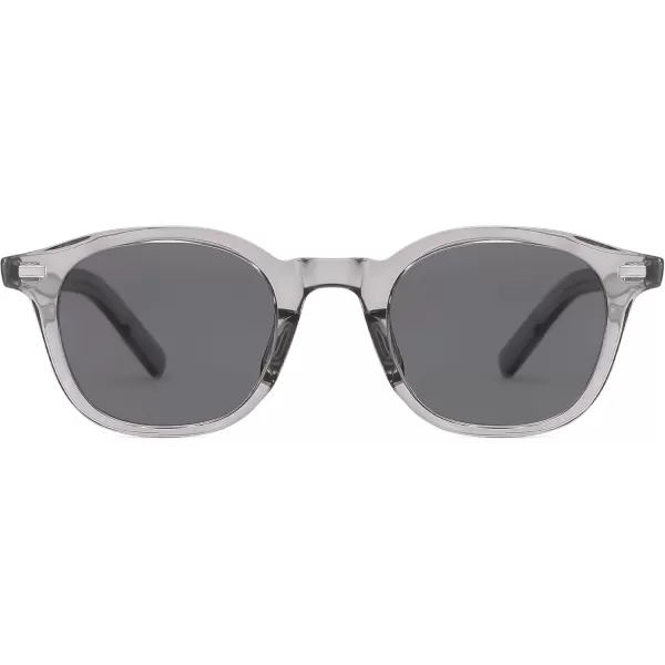 imageSOJOS Retro Square Sunglasses for Women Men Vintage Shades UV Protection Sunnies SJ2316Crystal Grey