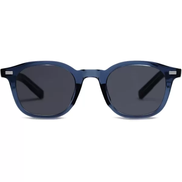 imageSOJOS Retro Square Sunglasses for Women Men Vintage Shades UV Protection Sunnies SJ2316Navy Blue