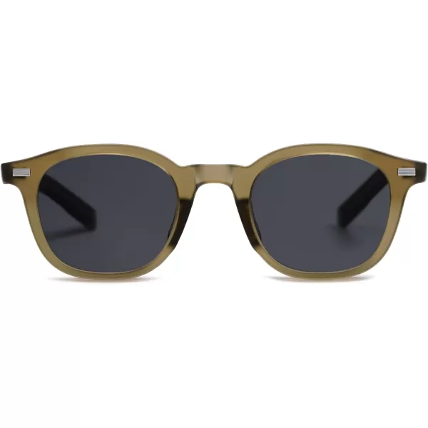 imageSOJOS Retro Square Sunglasses for Women Men Vintage Shades UV Protection Sunnies SJ2316Olive Green