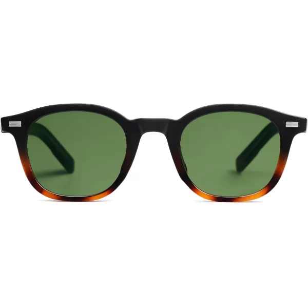 imageSOJOS Retro Square Sunglasses for Women Men Vintage Shades UV Protection Sunnies SJ2316Top Black Bottom Tortoise