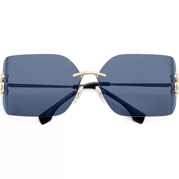 imageSOJOS Rimless Wrap Around Frame Sunglasses Women Men Frameless Design Shield Rectangular Sunnies SJ1219Grey