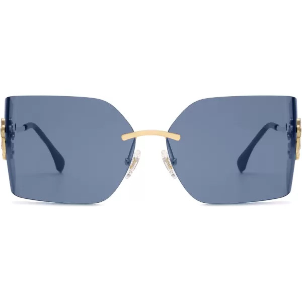imageSOJOS Rimless Wrap Around Frame Sunglasses Women Men Frameless Design Shield Rectangular Sunnies SJ1219Grey