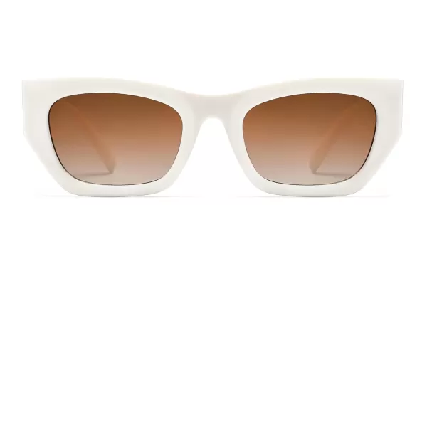 imageSOJOS Trendy Rectangle Cateye Sunglasses Womens Mens UV400 Fashion Chic Chunky Shades SJ2296CreamGradient Brown
