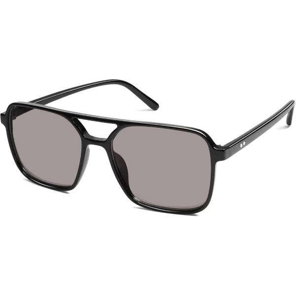 imageSOJOS Trendy Vintage Aviator Square Sunglasses For Womens Mens Retro 70s UV400 Women Sun Glasses SJ2327BlackGrey