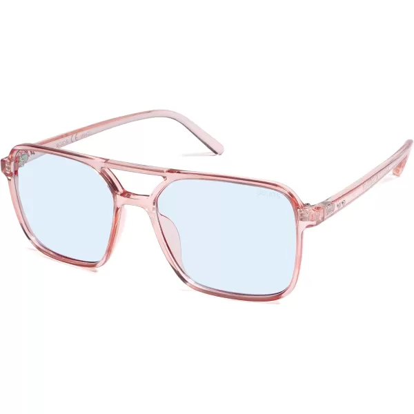 imageSOJOS Trendy Vintage Aviator Square Sunglasses For Womens Mens Retro 70s UV400 Women Sun Glasses SJ2327Crystal BrownBlue