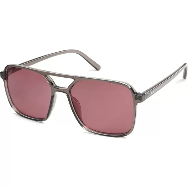 imageSOJOS Trendy Vintage Aviator Square Sunglasses For Womens Mens Retro 70s UV400 Women Sun Glasses SJ2327GreyRed
