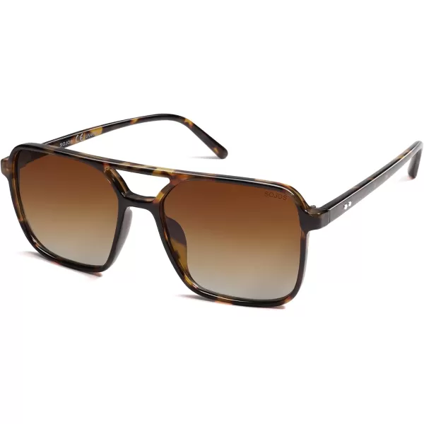 imageSOJOS Trendy Vintage Aviator Square Sunglasses For Womens Mens Retro 70s UV400 Women Sun Glasses SJ2327LeopardBrown Grading