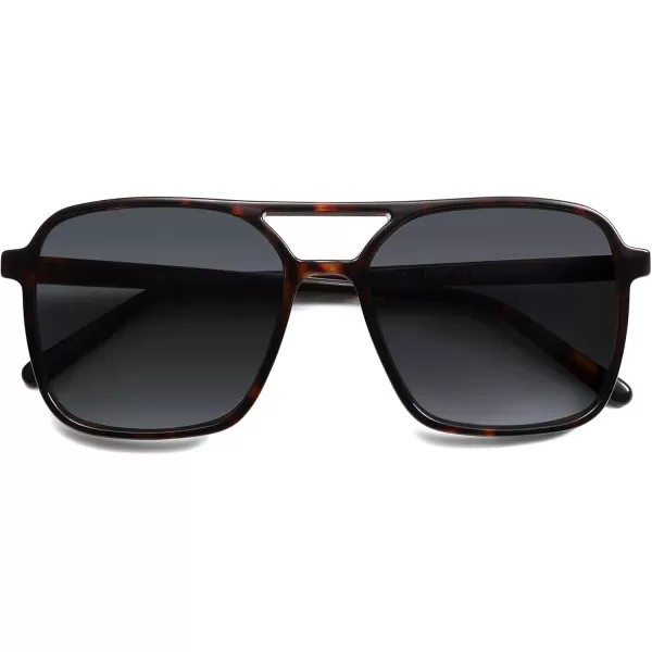 imageSOJOS Trendy Vintage Aviator Square Sunglasses For Womens Mens Retro 70s UV400 Women Sun Glasses SJ2327TortoiseGrey Grading