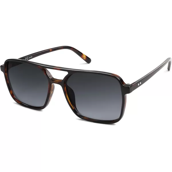 imageSOJOS Trendy Vintage Aviator Square Sunglasses For Womens Mens Retro 70s UV400 Women Sun Glasses SJ2327TortoiseGrey Grading