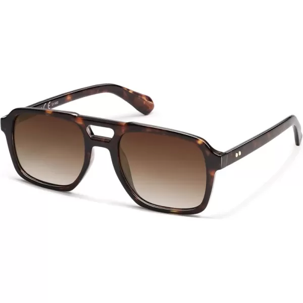 imageSOJOS Retro Aviator Polarized Sunglasses For Women Men Womens Oversized Thick Square Vintage 70s Sun Glasses SJ2330Tortoise Brown Grading