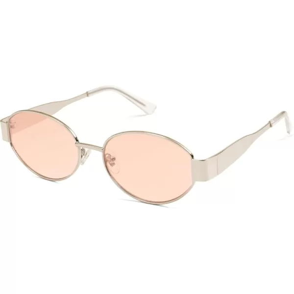 imageSOJOS Retro Oval Sunglasses for Women Trendy Sun Glasses Classic Shades UV400 Protection SJ1217Light GoldLight Brown
