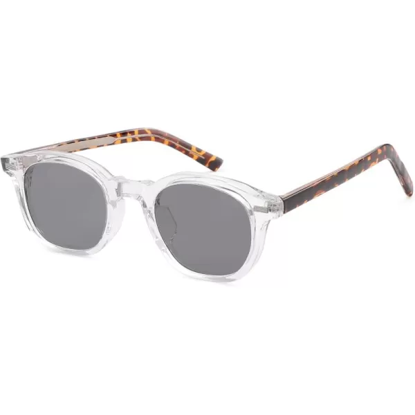 imageSOJOS Retro Square Sunglasses for Women Men Vintage Shades UV Protection Sunnies SJ2316Crystal