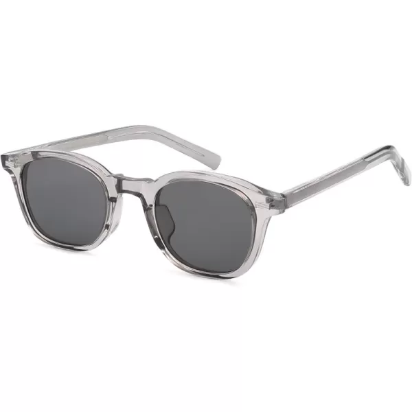 imageSOJOS Retro Square Sunglasses for Women Men Vintage Shades UV Protection Sunnies SJ2316Crystal Grey