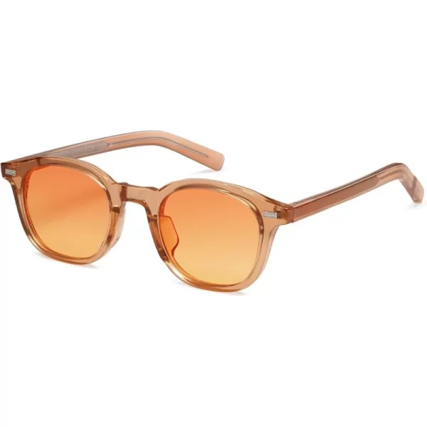 imageSOJOS Retro Square Sunglasses for Women Men Vintage Shades UV Protection Sunnies SJ2316Crystal Orange