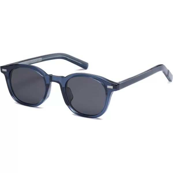 imageSOJOS Retro Square Sunglasses for Women Men Vintage Shades UV Protection Sunnies SJ2316Navy Blue