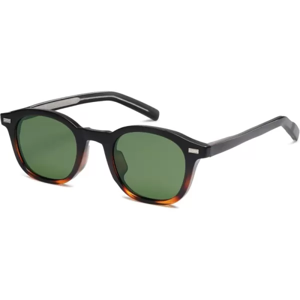 imageSOJOS Retro Square Sunglasses for Women Men Vintage Shades UV Protection Sunnies SJ2316Top Black Bottom Tortoise